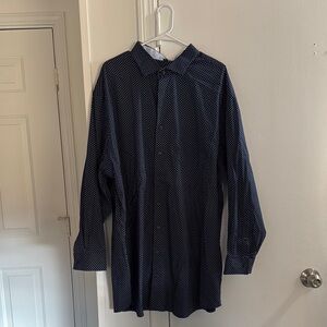 Men's Navy Blue Polka Dot Shirt